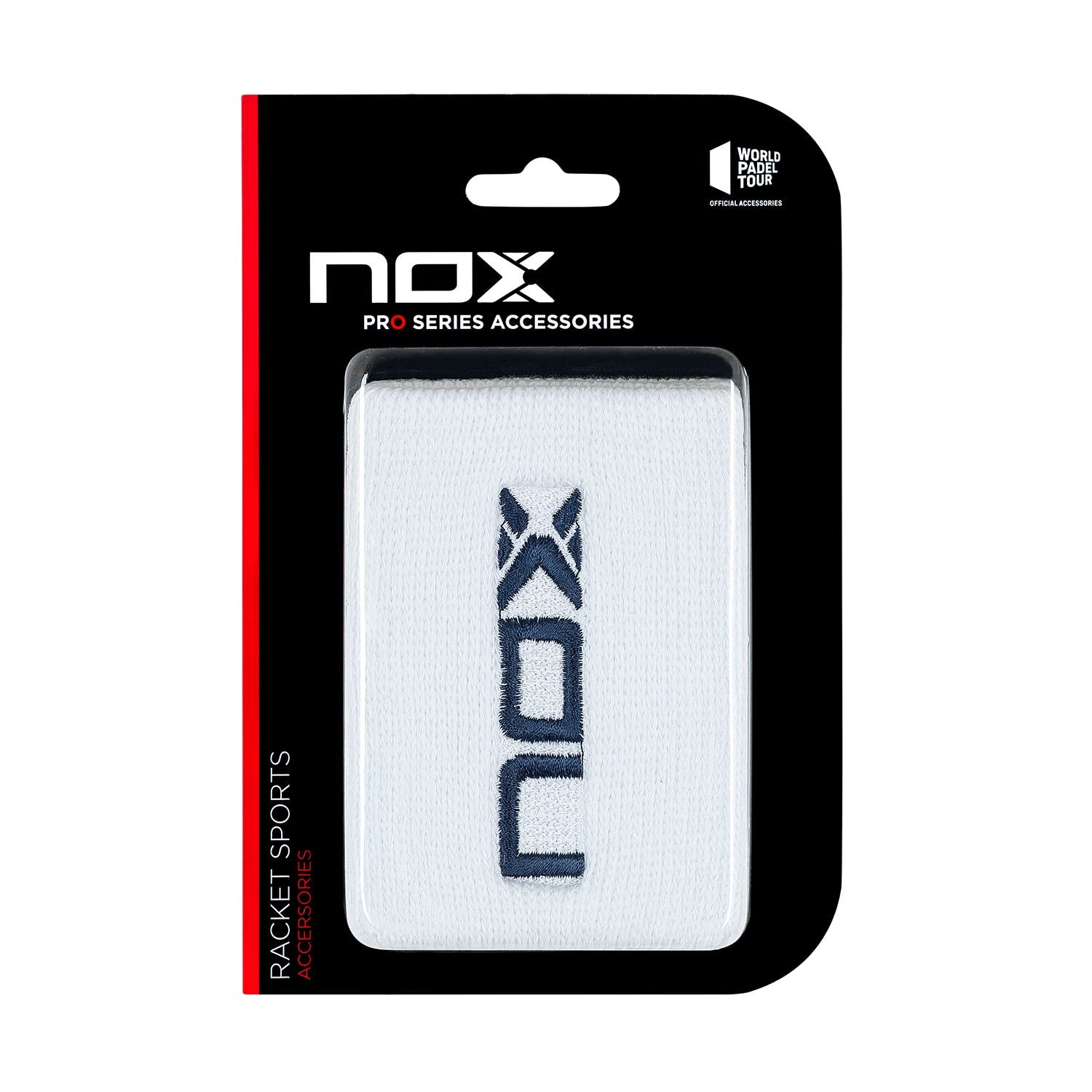 BLISTER (2 UDS) MUÑEQUERA NOX BLANCO LOGO AZUL