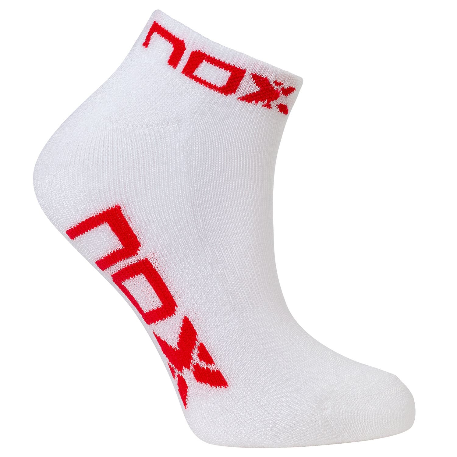 BOLSA 6 UDS. CALCETINES TOBILLEROS NOX BLANCO LOGO ROJO MUJER