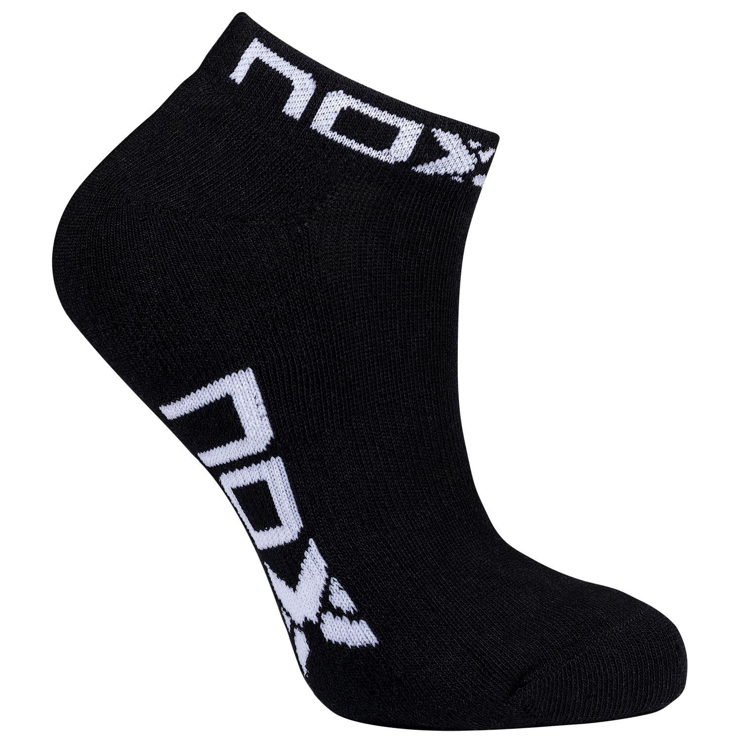 BOLSA 6 UDS CALCETINES TOBILLEROS NOX NEGRO LOGO BLANCO MUJER