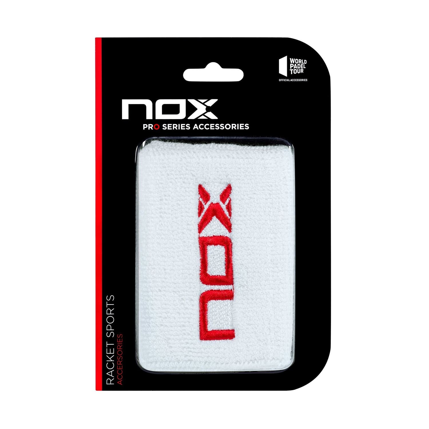 CAJA 6 UDS. - BLISTER (2 UDS) MUÑEQUERA NOX BLANCO LOGO ROJO