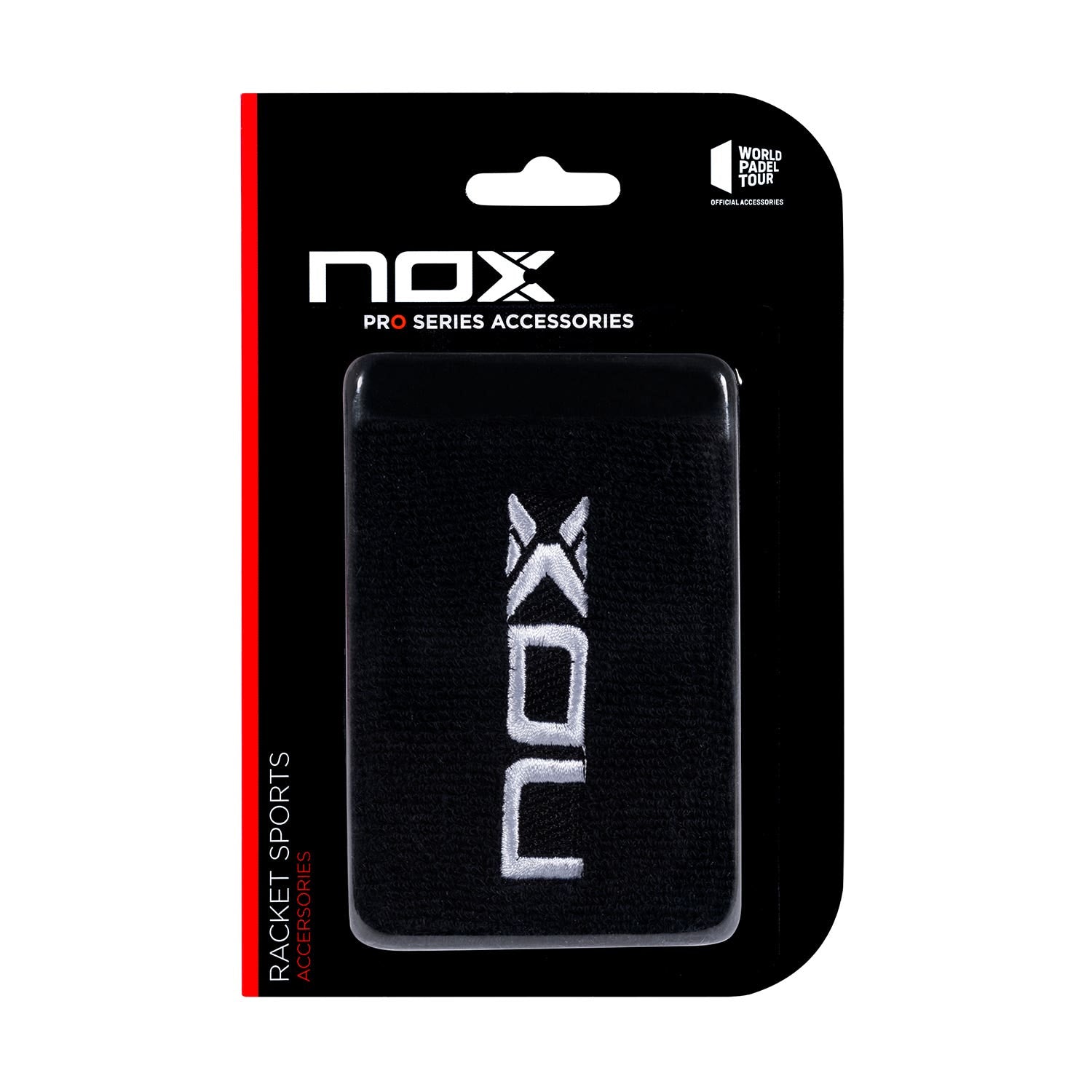 CAJA 6 UDS - BLISTER (2 UDS) MUÑEQUERA NOX NEGRO LOGO BLANCO