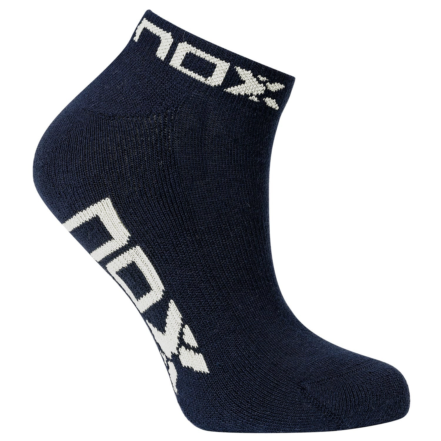 CALCETINES TOBILLEROS NOX AZUL LOGO BLANCO MUJER