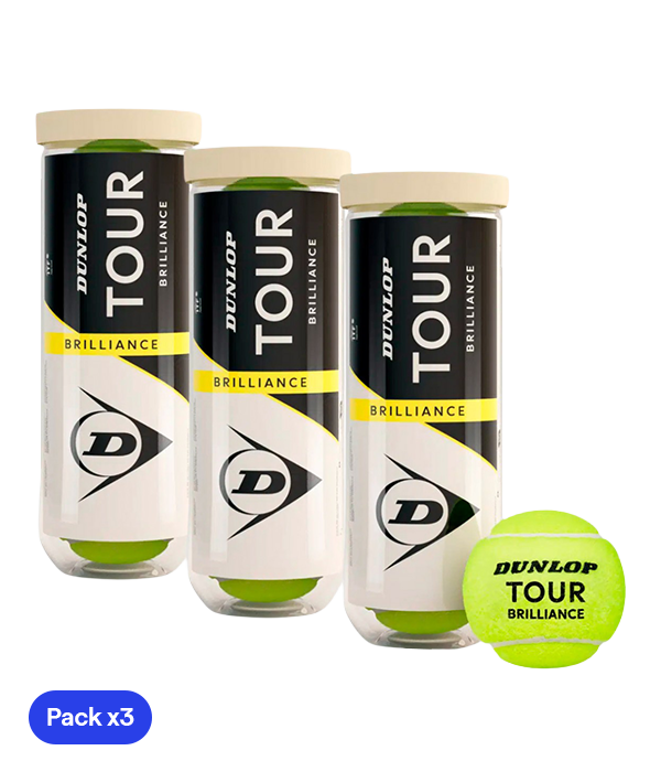 Pelotas Dunlop Tour Brilliance Tenis (Pack x3)