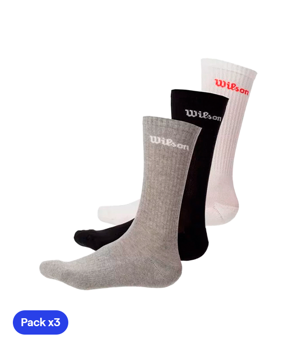 Calcetines Largos Wilson U Crew Logo Multicolor 2025 (Pack x3)