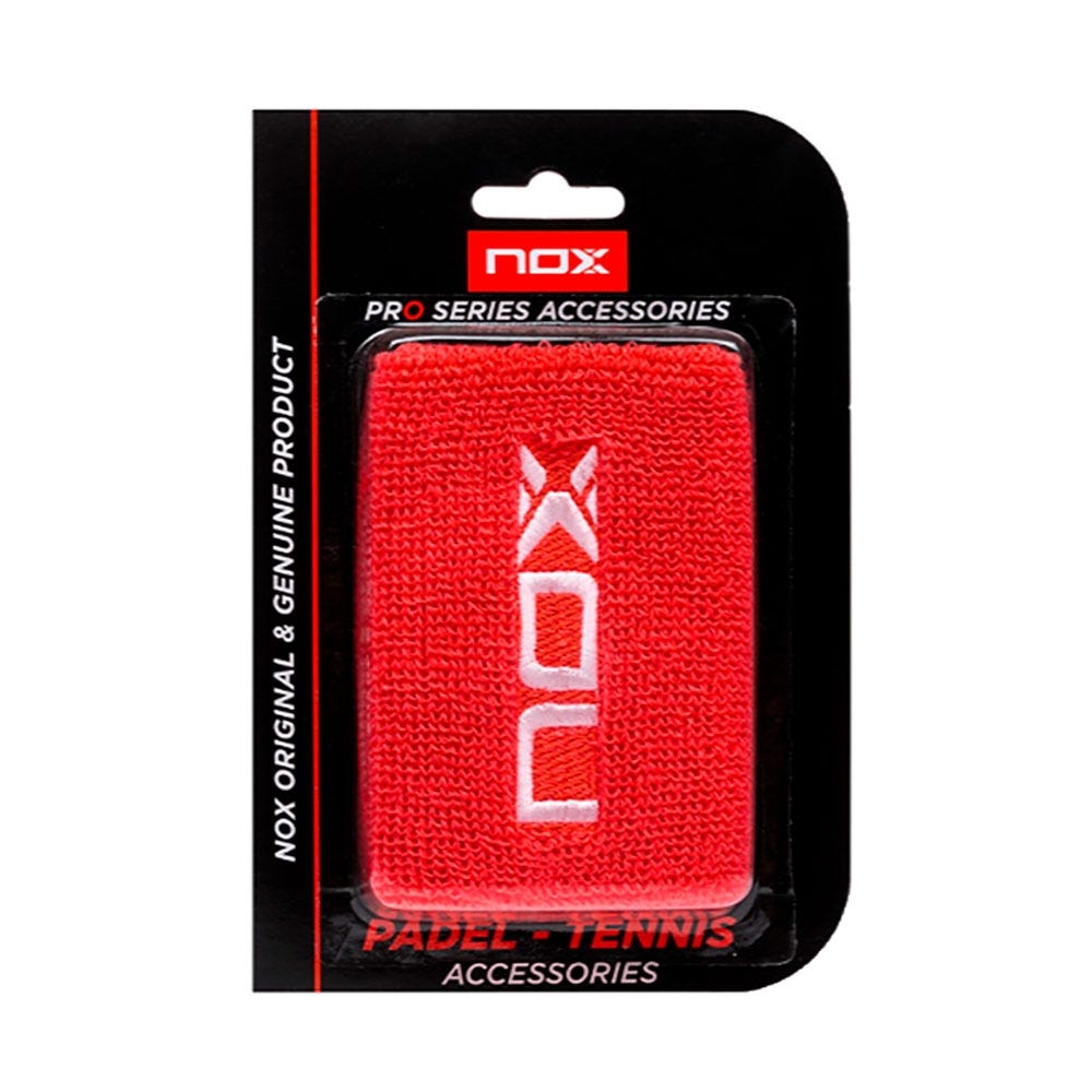 BLISTER (2 UDS) MUÑEQUERA NOX ROJA LOGO BLANCO MUROBL2UD