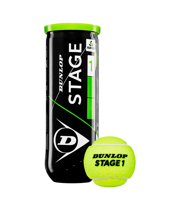 Bote de Pelotas Dunlop Stage 1 Verde Tenis